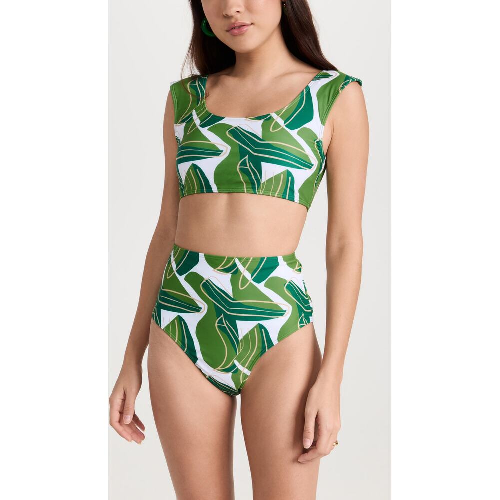 DIARRABLU Cayla Two-Piece Bikini Swimsuit in Nari Vert Size L